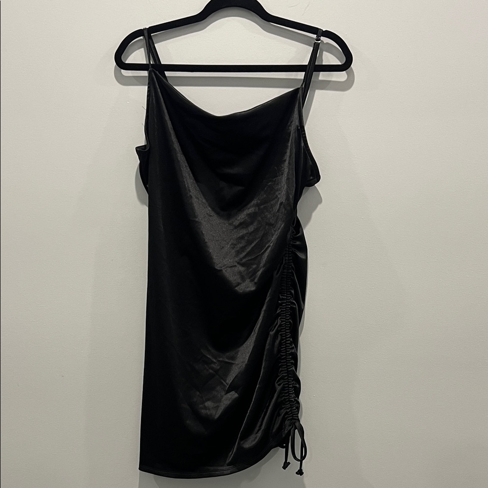Wild Fable Black Satin Mini Dress
